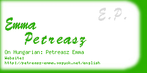 emma petreasz business card